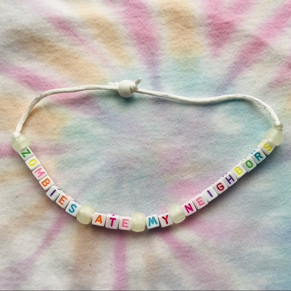 Zombies Ate My Neighbors GITD kandi bracelet